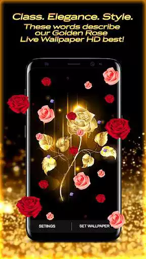 Play Golden Rose Live Wallpaper HD  and enjoy Golden Rose Live Wallpaper HD with UptoPlay
