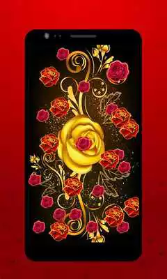 Play Golden Rose Live Wallpaper HD