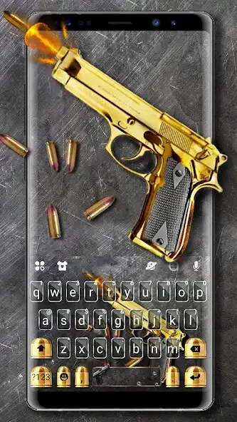 Play Golden Shooting Gun Keyboard Theme  and enjoy Golden Shooting Gun Keyboard Theme with UptoPlay