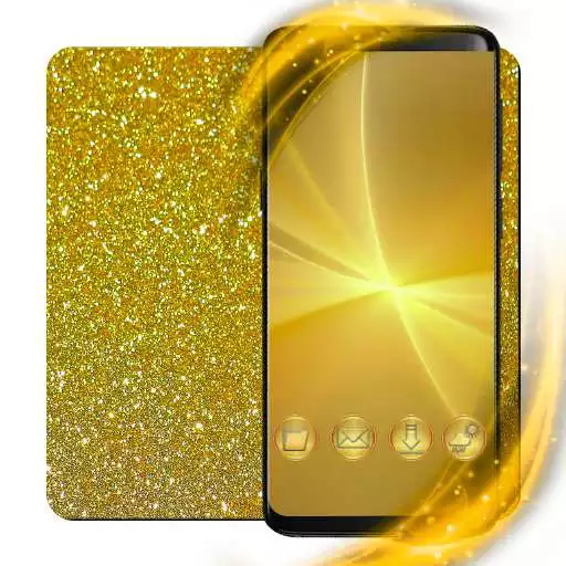 Run free android online Golden Theme GO Launcher APK