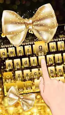 Play Gold Glitter Bowknot Keyboard