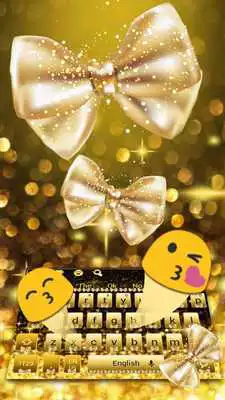 Play Gold Glitter Bowknot Keyboard