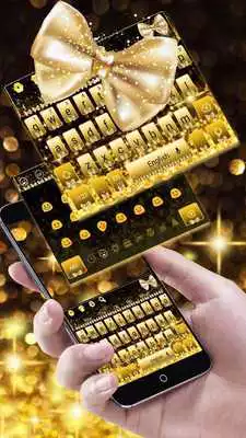 Play Gold Glitter Bowknot Keyboard