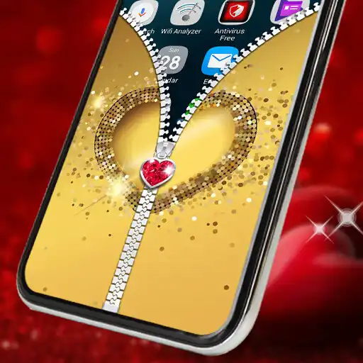 Play Gold Heart Zipper Screen Lock APK Play Gold Heart Zipper Screen Lock APK
