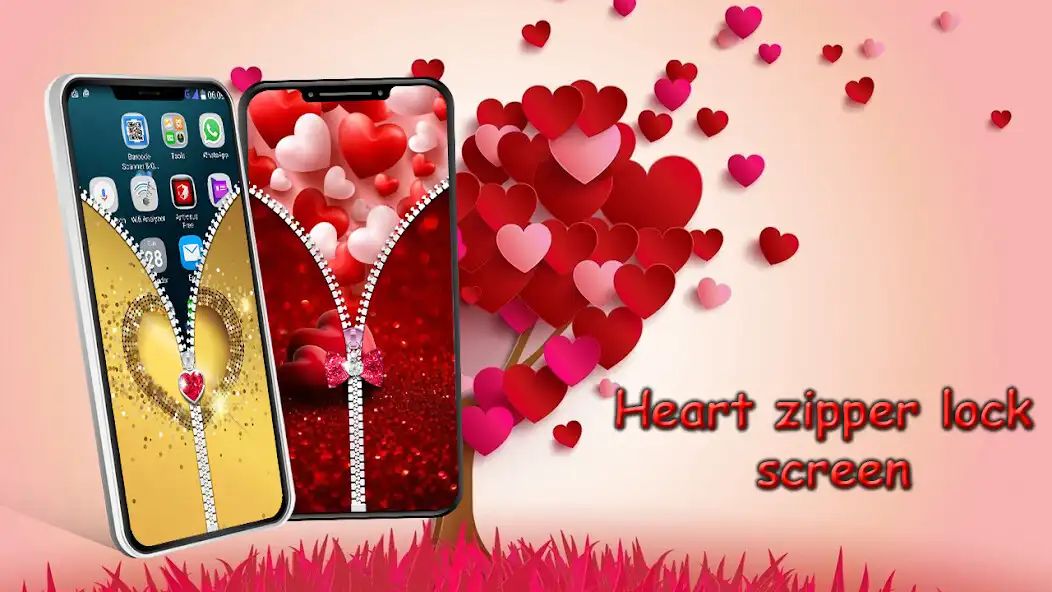 Play Gold Heart Zipper Screen Lock  and enjoy Gold Heart Zipper Screen Lock with UptoPlay