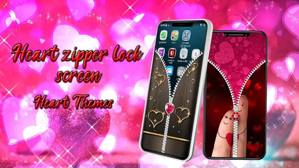 Play Gold Heart Zipper Screen Lock as an online game Gold Heart Zipper Screen Lock with UptoPlay