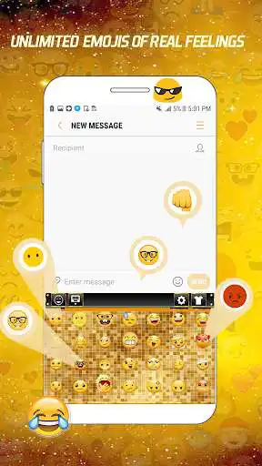 Play Gold Keyboard: Golden Keyboard Theme  and enjoy Gold Keyboard: Golden Keyboard Theme with UptoPlay