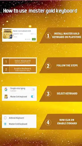 Play Gold Keyboard: Golden Keyboard Theme as an online game Gold Keyboard: Golden Keyboard Theme with UptoPlay