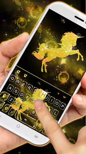 Play Gold Luxury Unicorn Keyboard Theme as an online game Gold Luxury Unicorn Keyboard Theme with UptoPlay