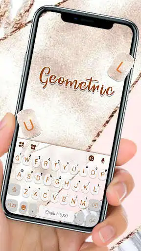 Play Gold Rose Geometric Keyboard Theme  and enjoy Gold Rose Geometric Keyboard Theme with UptoPlay