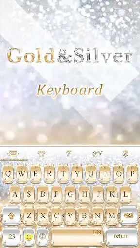 Play Gold & Silver Diamond Keyboard Theme  and enjoy Gold & Silver Diamond Keyboard Theme with UptoPlay