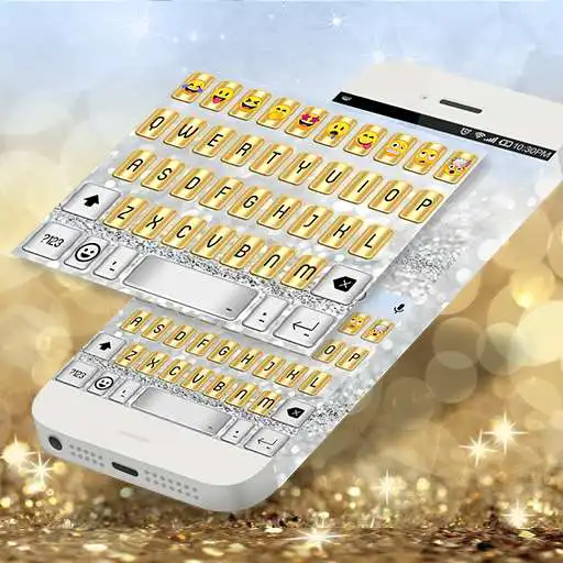 Run free android online Gold Silver Emoji Keyboard APK