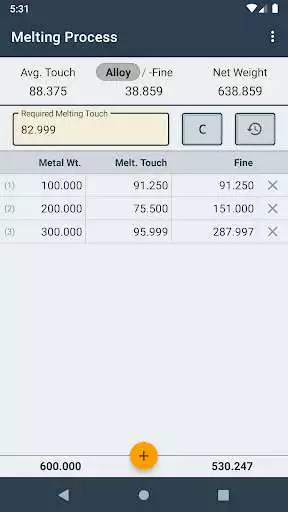 Play Gold - Silver Melting Process Calculator GoldSmith
