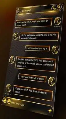 Play Gold SMS Messenger Theme