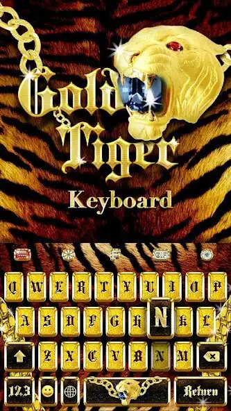 Play Gold Tiger Keyboard Theme  and enjoy Gold Tiger Keyboard Theme with UptoPlay