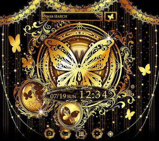Play Gold Wallpaper Gothic Butterflies Theme Play Gold Wallpaper Gothic Butterflies Theme