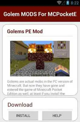 Play Golem MODS For MCPocketE
