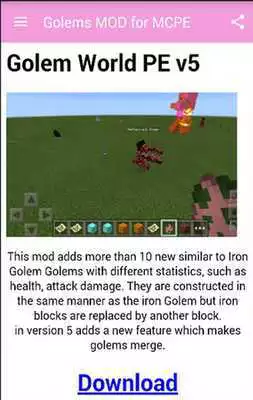 Play Golems MOD for MCPE*