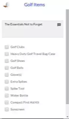 Play Golf Getaway Checklist