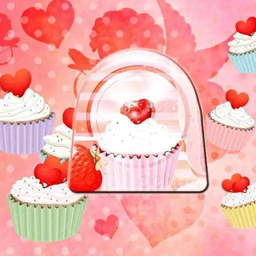Free play online GO Locker Theme cupcake heart  APK