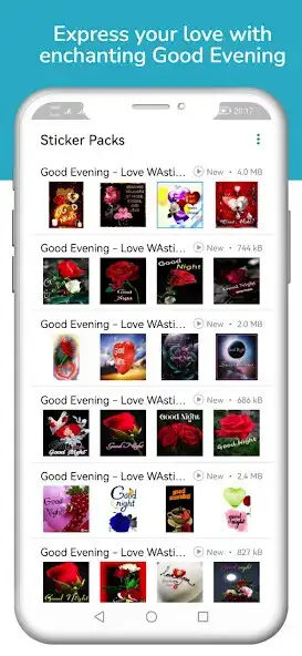 Play Good Evening - Love WAstickers  and enjoy Good Evening - Love WAstickers with UptoPlay