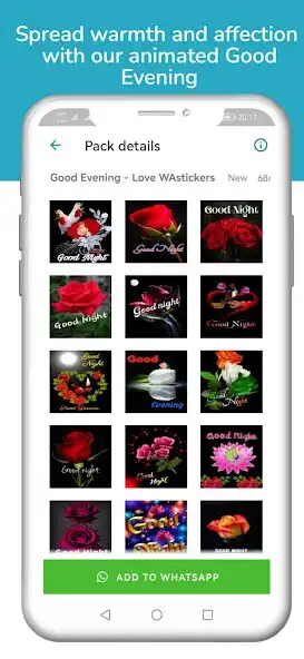 Play Good Evening - Love WAstickers as an online game Good Evening - Love WAstickers with UptoPlay