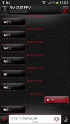 Play GO SMS Black Red Theme