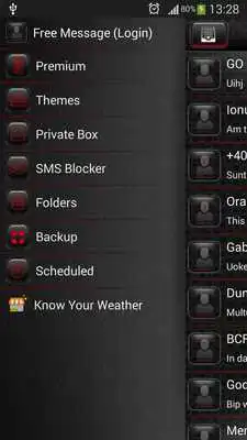 Play GO SMS Black Red Theme