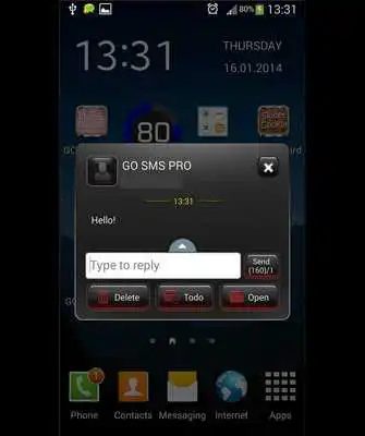 Play GO SMS Black Red Theme