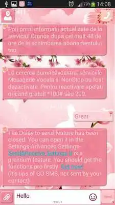 Play GO SMS Cherry Flowers Theme