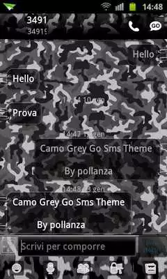 Play GO SMS Grey Camo Theme