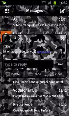 Play GO SMS Grey Camo Theme
