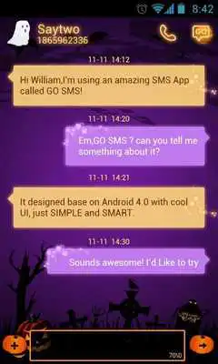 Play GO SMS Halloween Fright Theme