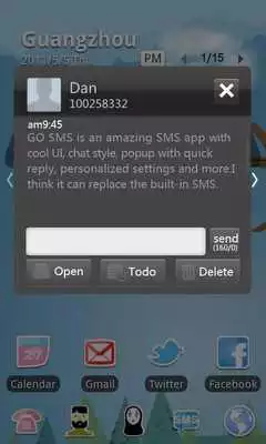 Play GO SMS Pro Black Texture Theme