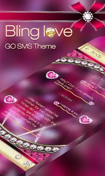 Play GO SMS PRO BLING LOVE THEME  and enjoy GO SMS PRO BLING LOVE THEME with UptoPlay