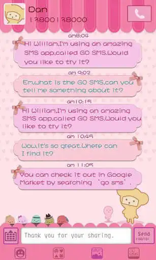 Play GO SMS Pro Pink Sweet theme