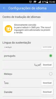 Play GO SMS Pro Portuguese language