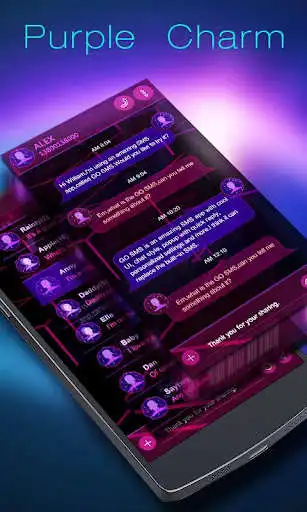 Play GO SMS PRO PURPLE CHARM THEME  and enjoy GO SMS PRO PURPLE CHARM THEME with UptoPlay