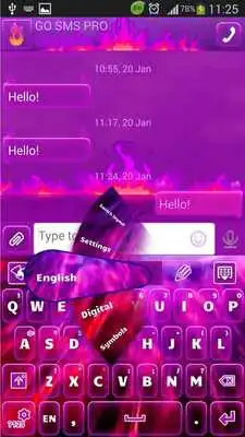 Play GO SMS Purple Flame
