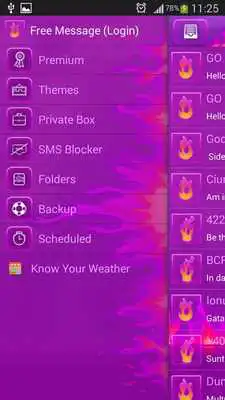 Play GO SMS Purple Flame
