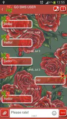 Play GO SMS Red Flowers