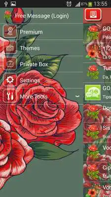 Play GO SMS Red Flowers