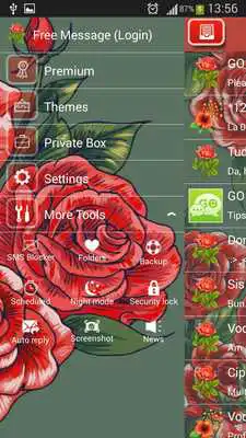 Play GO SMS Red Flowers