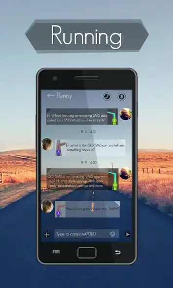 Play GO SMS RUNNING THEME  and enjoy GO SMS RUNNING THEME with UptoPlay