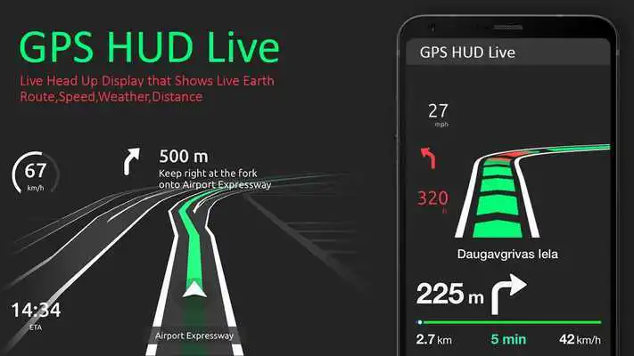 Play GPS HUD Live: Live Earth Route,Weather,Speedometer