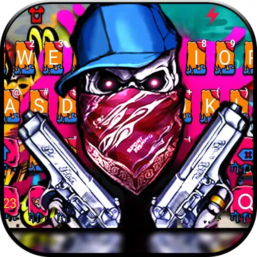 Play Graffiti Gun Mask Skull Keyboard Theme APK