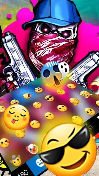 Play Graffiti Gun Mask Skull Keyboard Theme as an online game Graffiti Gun Mask Skull Keyboard Theme with UptoPlay