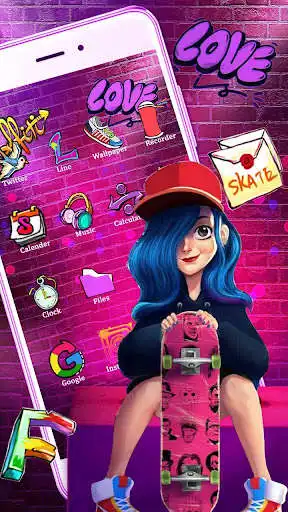Play Graffiti, Skater, Girl Themes & Wallpapers as an online game Graffiti, Skater, Girl Themes & Wallpapers with UptoPlay