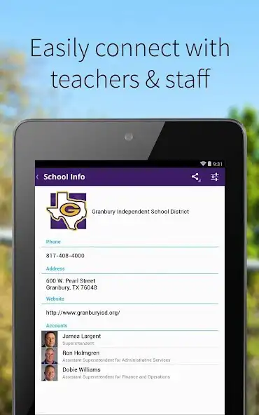 Play APK Granbury ISD  and enjoy Granbury ISD with UptoPlay com.TX01000552.schoolwires.mobile