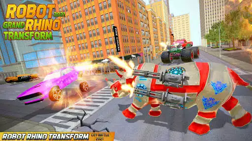 Play Grand Rhino Robot car transform game as an online game Grand Rhino Robot car transform game with UptoPlay